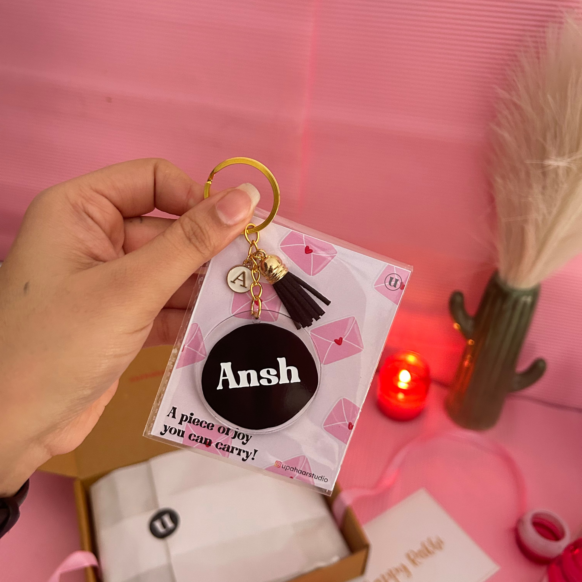 Personalized Charm Keychain with Name