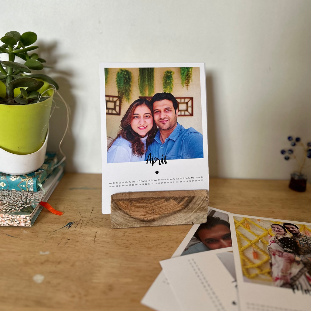 Photo Personalised Calendar with Wooden Stand