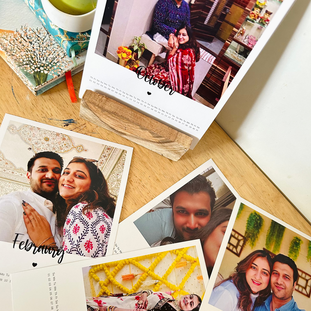 Photo Personalised Calendar with Wooden Stand