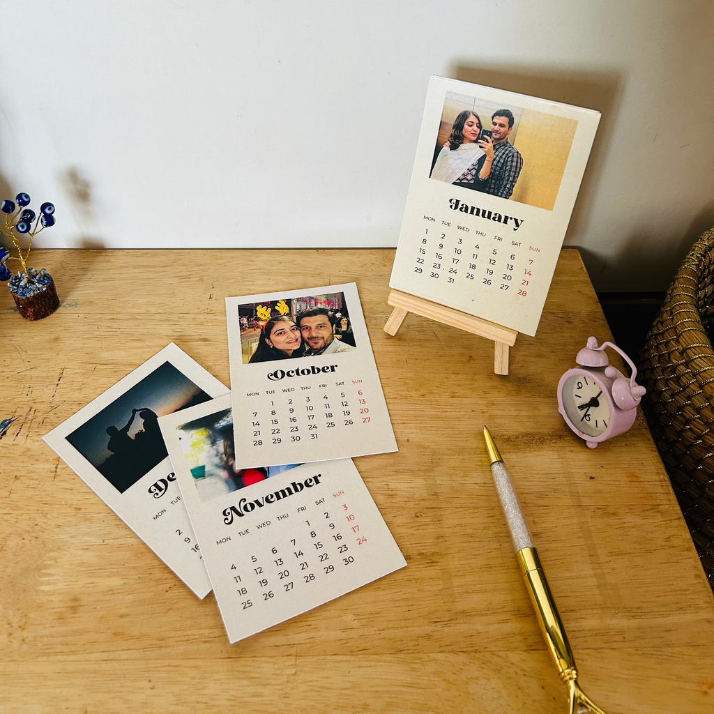 Cute Mini Personalised Calendar with eaesl Stand
