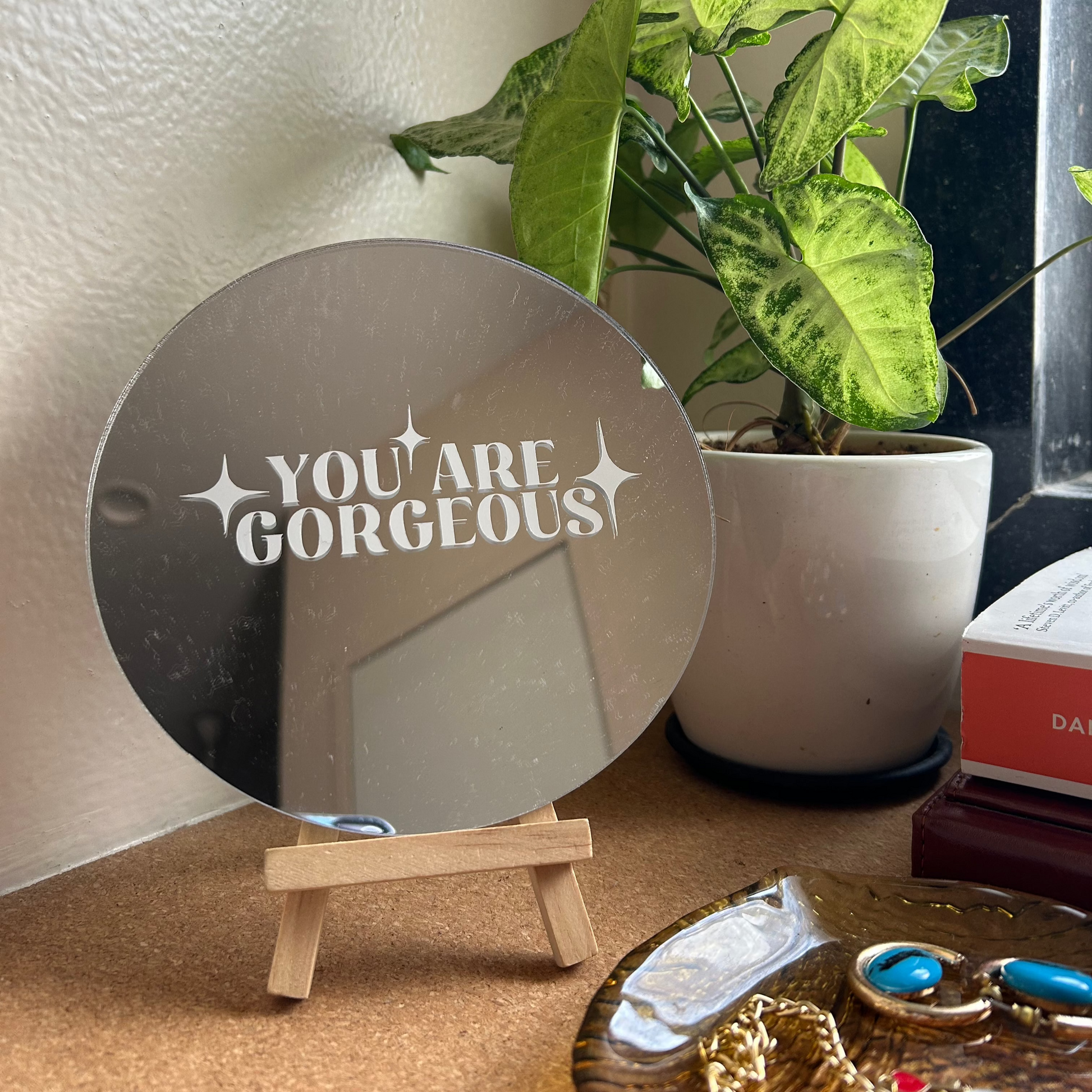 Mirror with stand